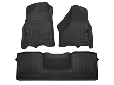Husky Liners WeatherBeater Front and Second Seat Floor Liners; Black (10-18 RAM 3500 Mega Cab)