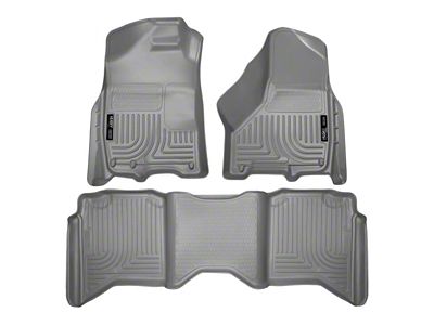 Husky Liners WeatherBeater Front and Second Seat Floor Liners; Gray (10-18 RAM 3500 Crew Cab)