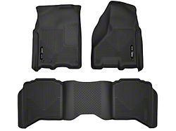 Husky Liners X-Act Contour Front and Second Seat Floor Liners; Black (10-18 RAM 3500 Crew Cab w/ Automatic Transmission)
