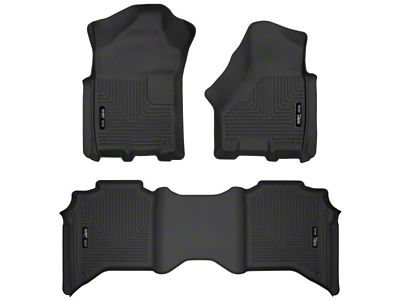 X-Act Contour Front and Second Seat Floor Liners; Black (19-24 RAM 3500 Crew Cab)