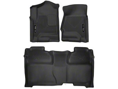 X-Act Contour Front and Second Seat Floor Liners; Black (14-18 Sierra 1500 Crew Cab)
