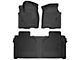 Husky Liners WeatherBeater Front and Second Seat Floor Liners; Black (20-24 Sierra 2500 HD Crew Cab w/ Rear Underseat Storage)