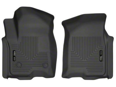 Husky Liners WeatherBeater Front Floor Liners; Black (20-24 Sierra 2500 HD Double Cab, Crew Cab)