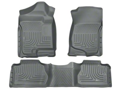 Husky Liners WeatherBeater Front and Second Seat Floor Liners; Footwell Coverage; Gray (07-13 Sierra 2500 HD Extended Cab)