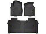 Husky Liners WeatherBeater Front and Second Seat Floor Liners; Black (20-25 Sierra 3500 HD Crew Cab w/ Rear Underseat Storage)