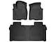 Husky Liners WeatherBeater Front and Second Seat Floor Liners; Black (20-24 Sierra 3500 HD Crew Cab w/ Rear Underseat Storage)