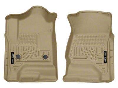 Husky Liners WeatherBeater Front Floor Liners; Tan (15-19 Sierra 3500 HD Double Cab, Crew Cab)