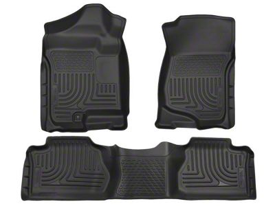 Husky Liners WeatherBeater Front and Second Seat Floor Liners; Footwell Coverage; Black (07-13 Sierra 3500 HD Extended Cab)