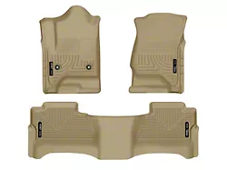Husky Liners WeatherBeater Front and Second Seat Floor Liners; Footwell Coverage; Tan (15-19 Sierra 3500 HD Crew Cab)