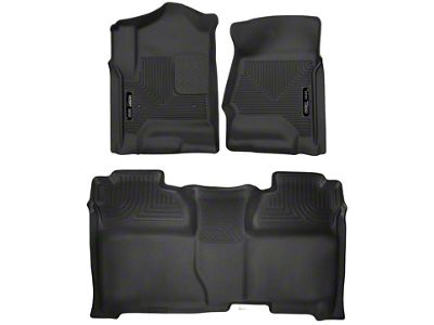 Husky Liners X-Act Contour Front and Second Seat Floor Liners; Black (15-19 Sierra 3500 HD Crew Cab)