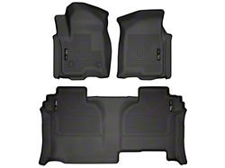 Husky Liners WeatherBeater Front and Second Seat Floor Liners; Black (19-24 Silverado 1500 Double Cab)
