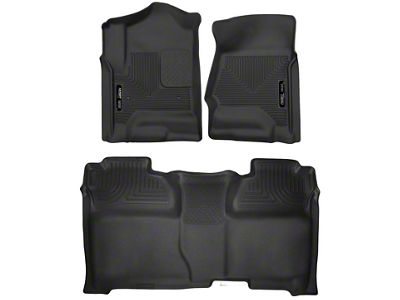 X-Act Contour Front and Second Seat Floor Liners; Black (14-18 Silverado 1500 Crew Cab)