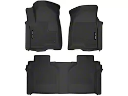 X-Act Contour Front and Second Seat Floor Liners; Black (19-24 Silverado 1500 Crew Cab w/ Rear Underseat Storage)