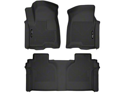 X-Act Contour Front and Second Seat Floor Liners; Black (19-23 Silverado 1500 Crew Cab w/ Rear Underseat Storage)