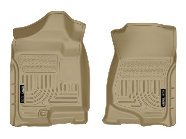Husky Liners WeatherBeater Front Floor Liners; Tan (07-14 Silverado 2500 HD Extended Cab, Crew Cab)