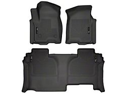 Husky Liners WeatherBeater Front and Second Seat Floor Liners; Black (20-24 Silverado 2500 HD Double Cab)
