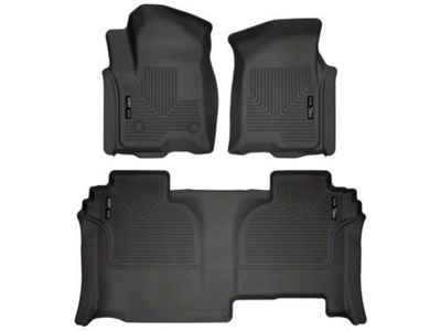 Husky Liners WeatherBeater Front and Second Seat Floor Liners; Black (20-25 Silverado 2500 HD Double Cab)