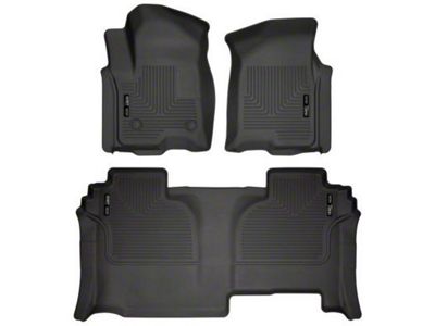 Husky Liners WeatherBeater Front and Second Seat Floor Liners; Black (20-24 Silverado 2500 HD Double Cab)