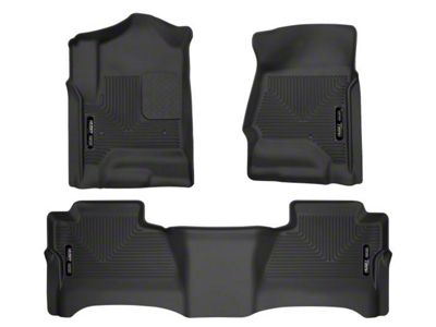 Husky Liners WeatherBeater Front and Second Seat Floor Liners; Footwell Coverage; Black (15-19 Silverado 2500 HD Crew Cab)