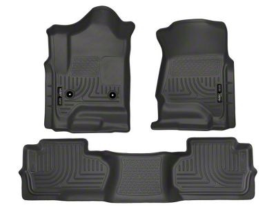 Husky Liners WeatherBeater Front and Second Seat Floor Liners; Footwell Coverage; Black (15-19 Silverado 2500 HD Double Cab)