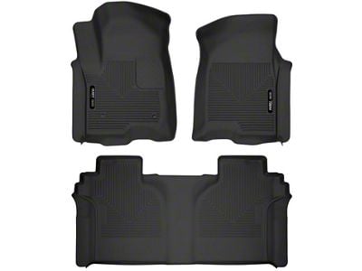 Husky Liners X-Act Contour Front and Second Seat Floor Liners; Black (20-25 Silverado 2500 HD Crew Cab)