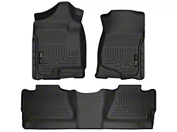 Husky Liners WeatherBeater Front and Second Seat Floor Liners; Footwell Coverage; Black (07-14 Silverado 3500 HD Crew Cab)
