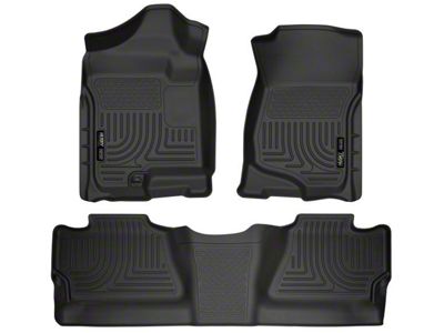 Husky Liners WeatherBeater Front and Second Seat Floor Liners; Footwell Coverage; Black (07-14 Silverado 3500 HD Crew Cab)