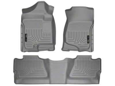 Husky Liners WeatherBeater Front and Second Seat Floor Liners; Footwell Coverage; Gray (07-14 Silverado 3500 HD Crew Cab)