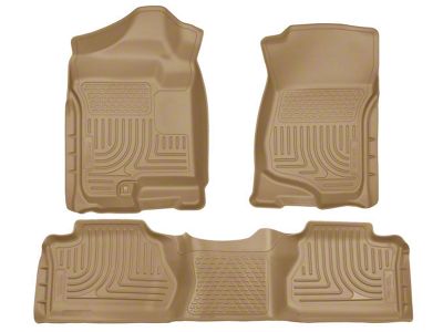 Husky Liners WeatherBeater Front and Second Seat Floor Liners; Footwell Coverage; Tan (07-13 Silverado 3500 HD Extended Cab)
