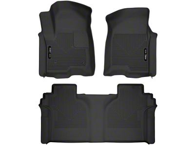 Husky Liners X-Act Contour Front and Second Seat Floor Liners; Black (20-25 Silverado 3500 HD Crew Cab)