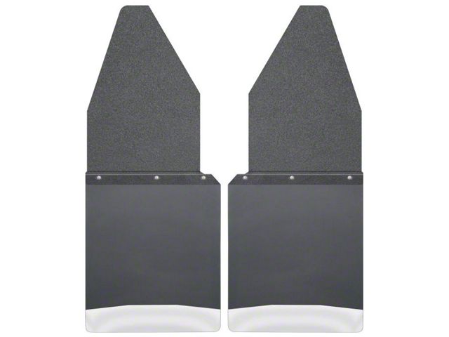 12-Inch Wide KickBack Mud Flaps; Front or Rear; Textured Black Top and Stainless Steel Weight (11-24 F-250 Super Duty)
