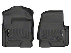 Husky Liners WeatherBeater Front Floor Liners; Black (17-25 F-250 Super Duty SuperCab, SuperCrew w/ Vinyl Floors)
