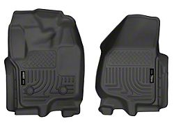 Husky Liners WeatherBeater Front Floor Liners; Black (12-16 F-250 Super Duty SuperCab, SuperCrew w/o Floor Shifter)