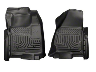 Husky Liners WeatherBeater Front Floor Liners; Black (11-12 F-250 Super Duty Regular Cab w/o Floor Shifter)