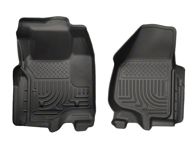 Husky Liners WeatherBeater Front Floor Liners; Black (11-12 F-250 Super Duty SuperCab, SuperCrew w/o Floor Shifter)