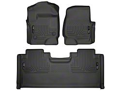 Husky Liners WeatherBeater Front and Second Seat Floor Liners; Black (17-22 F-250 Super Duty SuperCab)