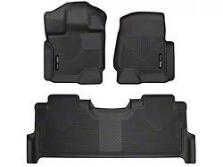 X-Act Contour Front and Second Seat Floor Liners; Black (17-22 F-250 Super Duty SuperCrew w/ Rear Underseat Storage)