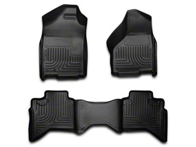Husky Liners WeatherBeater Front and Second Seat Floor Liners; Black (02-08 RAM 1500 Quad Cab)