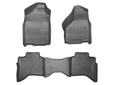 Husky Liners WeatherBeater Front and Second Seat Floor Liners; Gray (02-08 RAM 1500 Quad Cab)