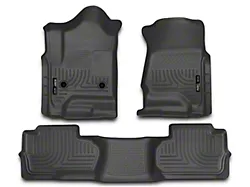 Husky Liners WeatherBeater Front and Second Seat Floor Liners; Footwell Coverage; Black (14-18 Sierra 1500 Double Cab, Crew Cab)