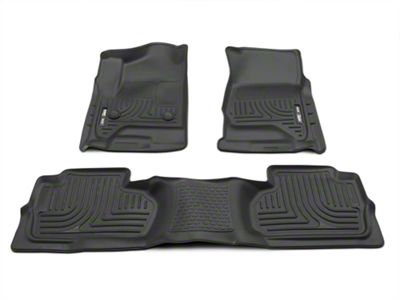 Husky Liners WeatherBeater Front and Second Seat Floor Liners; Footwell Coverage; Black (14-18 Silverado 1500 Double Cab, Crew Cab)