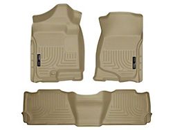 Husky Liners WeatherBeater Front and Second Seat Floor Liners; Tan (07-14 Yukon)