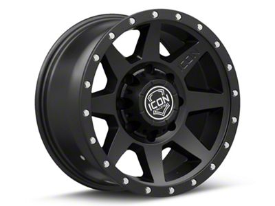 ICON Alloys Rebound HD Satin Black 8-Lug Wheel; 17x8.5; 13mm Offset (01-06 Sierra 3500 HD SRW)