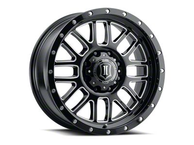 ICON Alloys Alpha Gloss Black Milled 8-Lug Wheel; 20x9; 19mm Offset (03-09 RAM 2500)