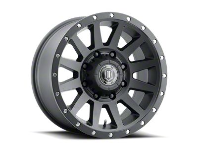 ICON Alloys Compression HD Satin Black 8-Lug Wheel; 18x9; 12mm Offset (03-09 RAM 2500)