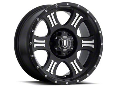 ICON Alloys Shield Satin Black Machined 8-Lug Wheel; 20x9; 19mm Offset (03-09 RAM 3500 SRW)