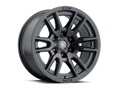 ICON Alloys Vector 6 Satin Black 6-Lug Wheel; 17x8.5; 25mm Offset (07-13 Sierra 1500)