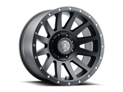 ICON Alloys Compression Satin Black 8-Lug Wheel; 20x10; -19mm Offset (11-14 Sierra 3500 HD SRW)