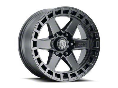 ICON Alloys Raider Satin Black 6-Lug Wheel; 17x8.5; 0mm Offset (07-13 Silverado 1500)