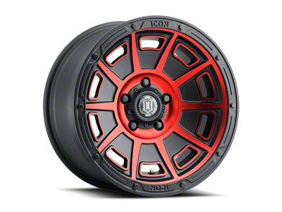 ICON Alloys Victory Satin Black with Red Tint 6-Lug Wheel; 17x8.5; 0mm Offset (07-14 Tahoe)